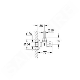 Grohe Eggemann - Vanne équerre, chrome 41263000