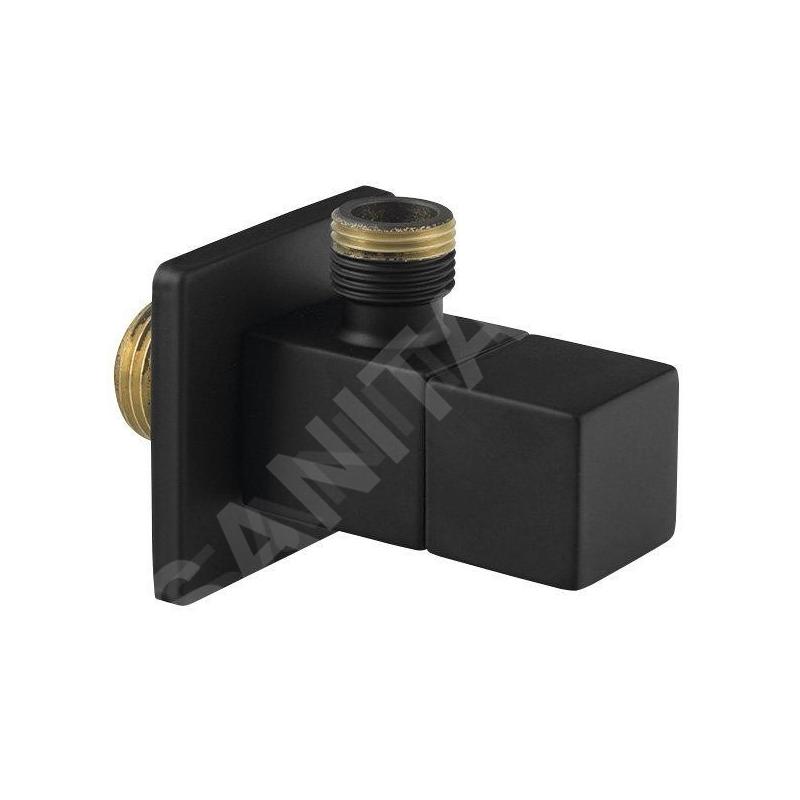 Sapho Robinets d’angle - Robinet d'angle avec rosace, anguleux, noir mat SL115