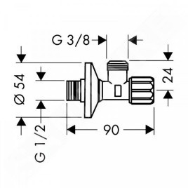 Hansgrohe Robinets d’angle - Robinet équerre avec filtre fin, chrome 13904000