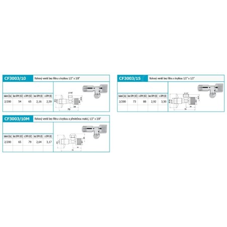 Novaservis Robinets d’angle - Vanne d'angle sans filtre 1/2 "x3/8", chrome CF3003/10