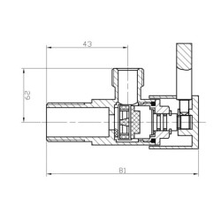 Aqualine Robinets d’angle - Vanne d'angle 1/2 "x3/8", sans écrou, chromé 5317