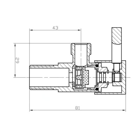Aqualine Robinets d’angle - Vanne d'angle 1/2 "x3/8", sans écrou, chromé 5317