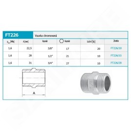 Novaservis Matériel de plomberie - Mamelon chromé 3/4" FT226/20