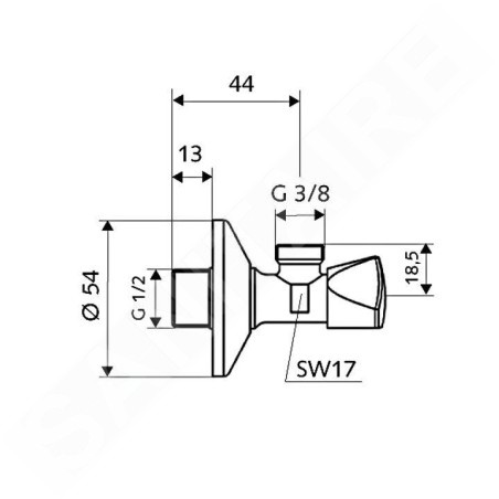 Schell Robinets d’angle - Robinet d’équerre Sanland, chrome 970350000