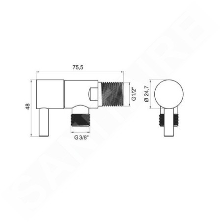 Novaservis Robinets d’angle - Robinet d’arrêt, noir mat Z295-BL