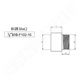 Sapho Robinets d’angle - Rallonge 1/2 x 10 mm F102-10