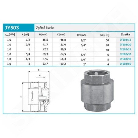 Novaservis Matériel de plomberie - Clapet anti-retour universel 1/2" JY503/15