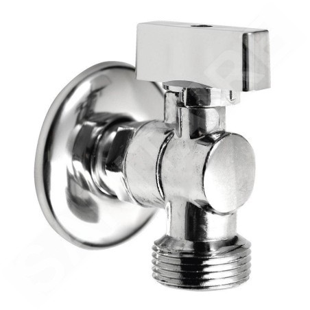 Aqualine Robinets d’angle - Robinet à bille pour lave-linge avec clapet anti-retour 1/2 "x3/4", chromé 5310