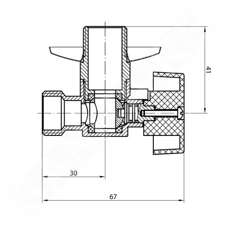Aqualine Robinets d’angle - Robinet à bille pour lave-linge avec clapet anti-retour 1/2 "x3/4", chromé 5310