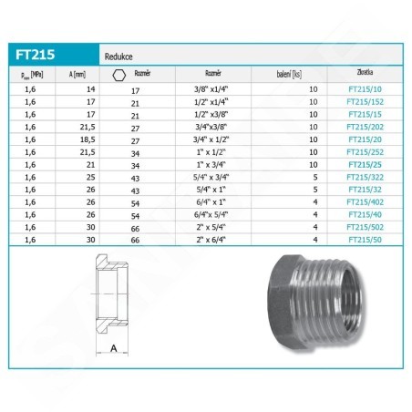 Novaservis Matériel de plomberie - Réducteur 3/4" x 1/2" FT215/20