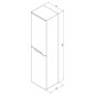 Sapho Mediena - Meuble colonne 350x1380x300 mm, blanc mat/blanc mat MD350