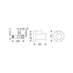 Hansgrohe Robinets d’angle - Soupape d’angle avec capuchon, nickel brossé 13954820