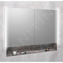 Sapho Integra - Armoire de toilette avec éclairage LED, 1055x700x165 mm, encastrable, alu titane IN105