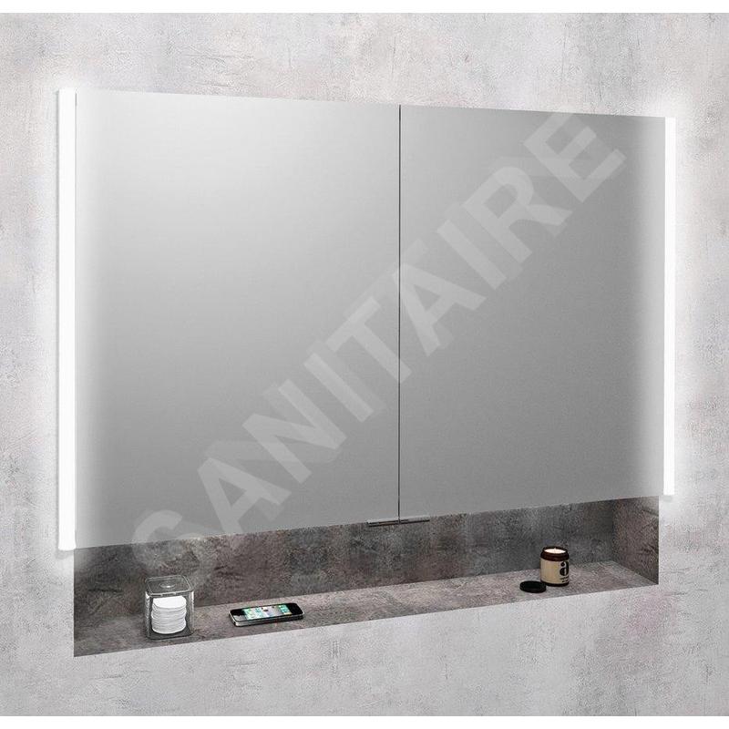 Sapho Integra - Armoire de toilette avec éclairage LED, 1055x700x165 mm, encastrable, alu titane IN105 Sapho Integra - Armoire de toilette avec éclairage LED, 1055x700x165 mm, encastrable, alu titane IN105