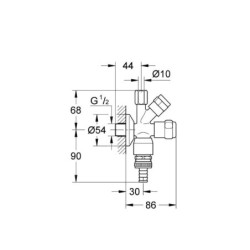 Grohe Eggemann - Vanne d'équerre combi WAS, chrome 41082000