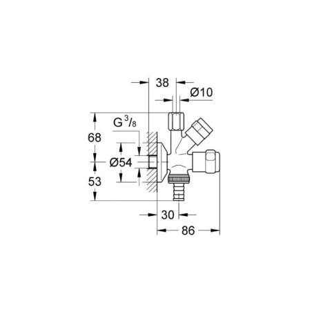 Grohe Eggemann - Soupape d'angle combinée WAS originale, chrome 41070000