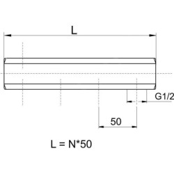 Novaservis Matériel de plomberie - Corps de collecteur simple face G1" 4 circuits 457/4Y