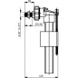 Novaservis Matériel de plomberie - Côté vanne de remplissage 3/8"+1/2", plastique 490,P