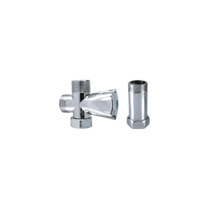 Novaservis Robinets d’angle - Robinet de machine à laver avec entretoise 3/4" x 3/4" x 3/4", chromé CF3019