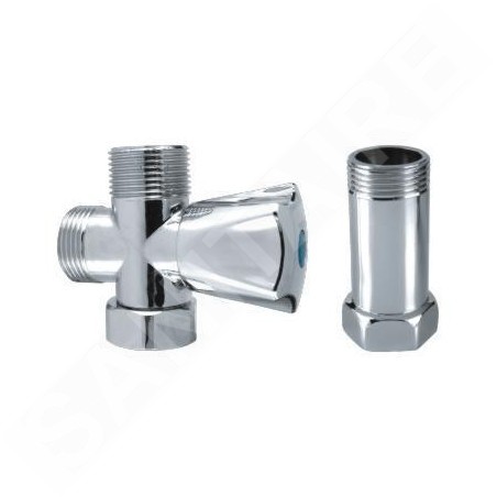 Novaservis Robinets d’angle - Robinet de machine à laver avec entretoise 3/4" x 3/4" x 3/4", chromé CF3019