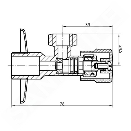 Aqualine Multiturn - Vanne d'angle 1/2x3/8, sans écrou, chromé 5316