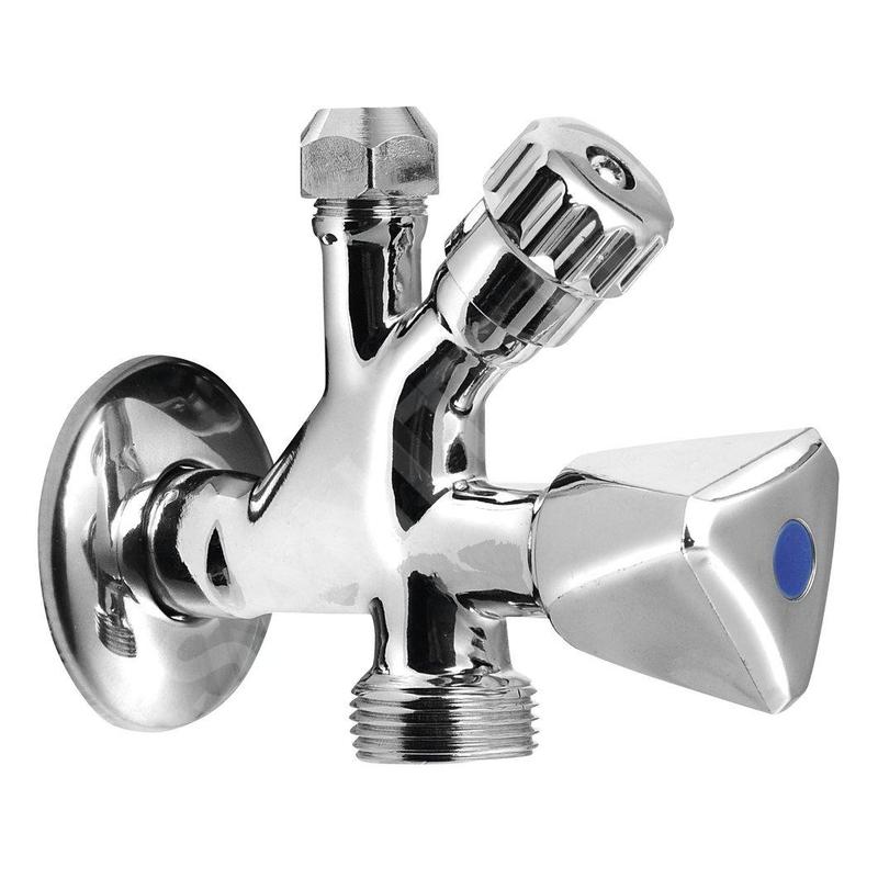 Aqualine Robinets d’angle - Vanne combinée 1/2x3/4x3/8, chromée 5309