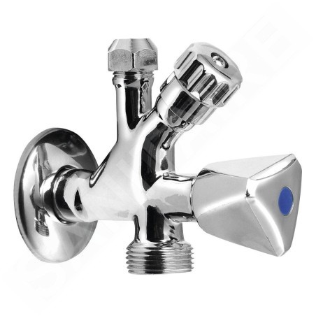 Aqualine Robinets d’angle - Vanne combinée 1/2x3/4x3/8, chromée 5309