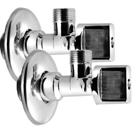 Aqualine Robinets d’angle - Vanne à bille d'angle 1/2 "x3/8", sans écrou, chromé 5306