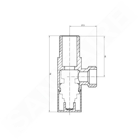 Aqualine Robinets d’angle - Vanne d'angle 1/2 "x3/8", sans écrou, chromé 5318