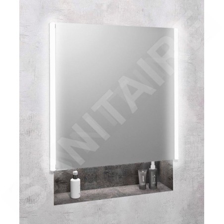 Sapho Integra - Armoire de toilette encastrée avec éclairage LED, 652x700 mm, miroir/alu titane IN065