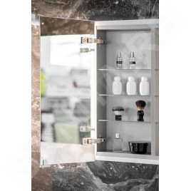 Sapho Integra - Armoire de toilette encastrée avec éclairage LED, 652x700 mm, miroir/alu titane IN065