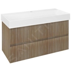 Sapho Filena - Meuble pour lavabo, 950x515x430 mm, 2 tiroirs, chêne FID1210D