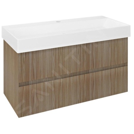 Sapho Filena - Meuble pour lavabo, 950x515x430 mm, 2 tiroirs, chêne FID1210D