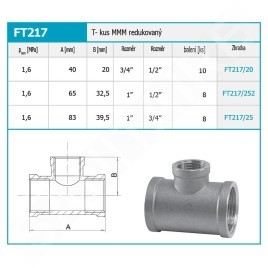 Novaservis Matériel de plomberie - Pièce en T réduite 1" x 1/2" x 1" FT217/252