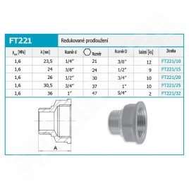 Novaservis Matériel de plomberie - Extension réduite 3/4" x 1/2" FT221/20