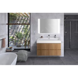 Sapho Filena - Meuble pour lavabo, 950x515x430 mm, 2 tiroirs, chêne FID1210D