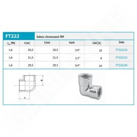 Novaservis Matériel de plomberie - Coude chromé MM 1/2" FT222/15