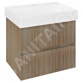 Sapho Filena - Meuble pour lavabo, 570x515x430 mm, 2 tiroirs, chêne FID1260D