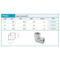 Novaservis Matériel de plomberie - Coude chromé MM 3/4" FT222/20