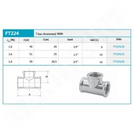 Novaservis Matériel de plomberie - T - pièce chromée 3/4" FT224/20