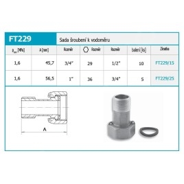 Novaservis Matériel de plomberie - Jeu de raccords d'étanchéité pour compteur d'eau 2pcs 3/4" FT229/20