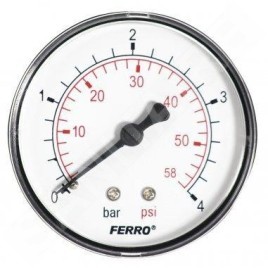 Novaservis Matériel de plomberie - Manomètre 63 mm 1/4" axial, 0-4 bar M6304A