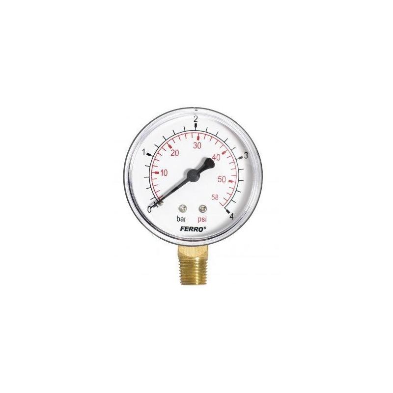 Novaservis Matériel de plomberie - Manomètre 63 mm 1/4" radial, 0-4 bar M6304R