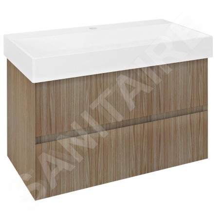 Sapho Filena - Meuble pour lavabo, 820x515x430 mm, 2 tiroirs, chêne FID1285D