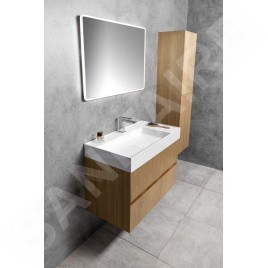 Sapho Filena - Meuble pour lavabo, 820x515x430 mm, 2 tiroirs, chêne FID1285D