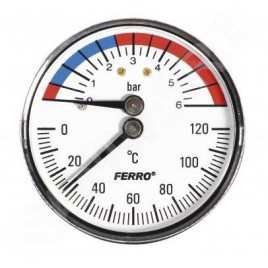 Novaservis Matériel de plomberie - Thermomètre 1/2" axial, 0-6 bar TM63A
