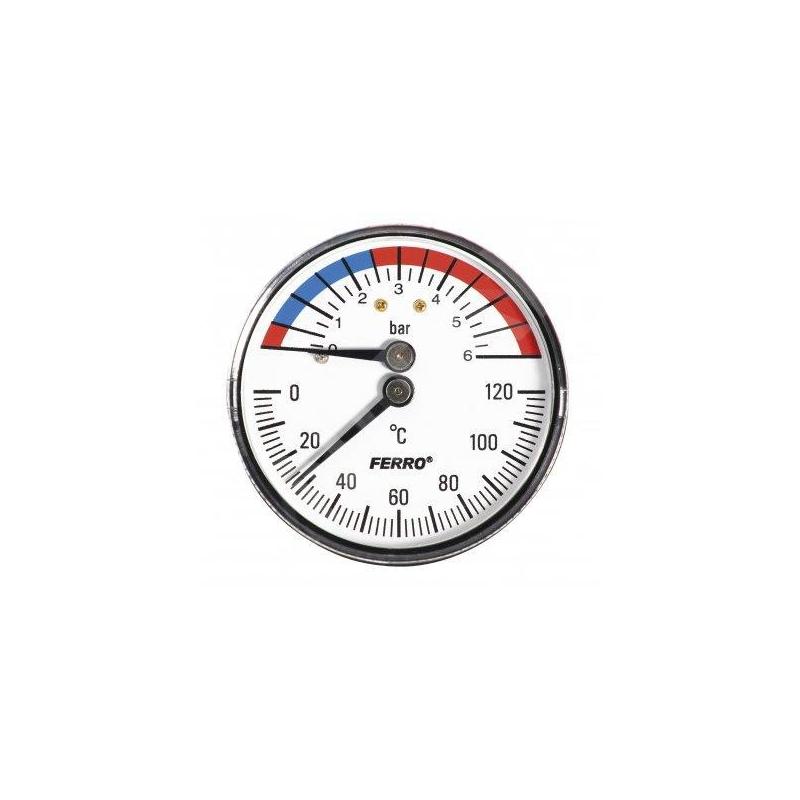 Novaservis Matériel de plomberie - Thermomètre 1/2" axial, 0-6 bar TM63A