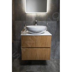 Sapho Filena - Meuble pour lavabo, 670x515x430 mm, 2 tiroirs, chêne FID1270D