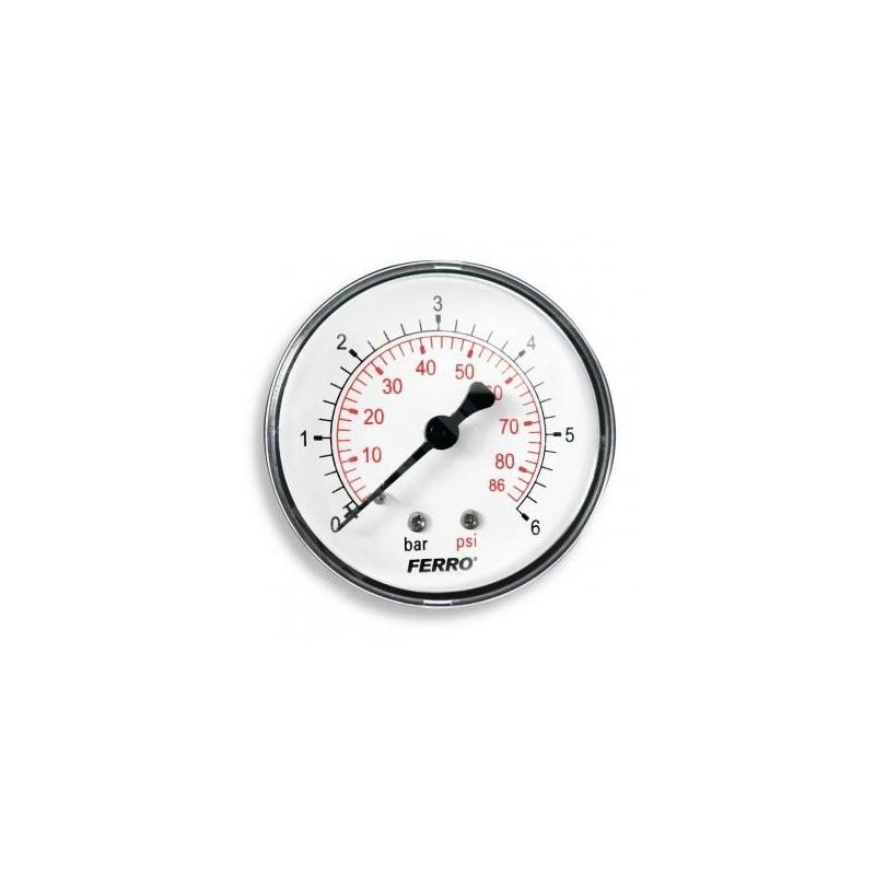 Novaservis Matériel de plomberie - Manomètre 63 mm 1/4" axial, 0-6 bar M6306A