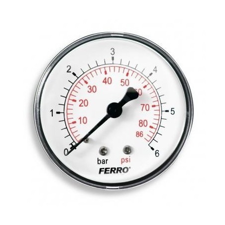 Novaservis Matériel de plomberie - Manomètre 63 mm 1/4" axial, 0-6 bar M6306A